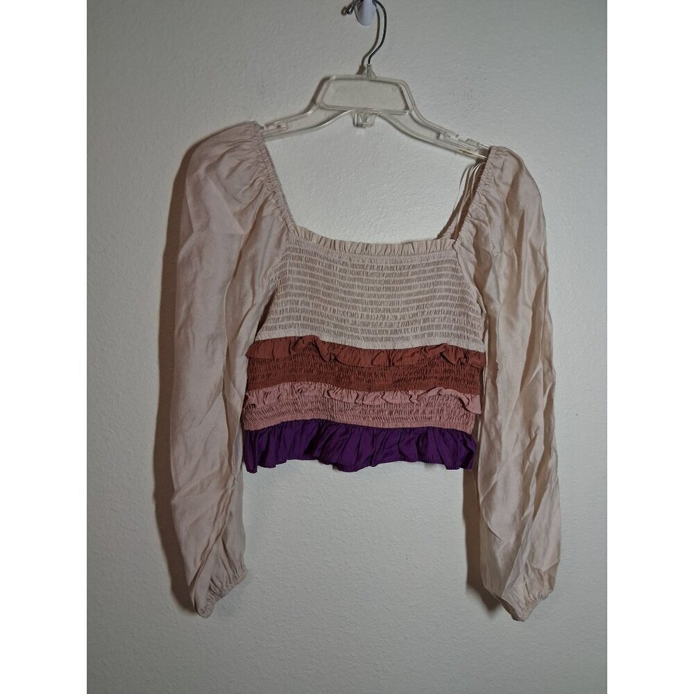 Idem Ditto Boho Crop Top Blouse Y2K Retro 90s Cosplay Renaissance Size Small